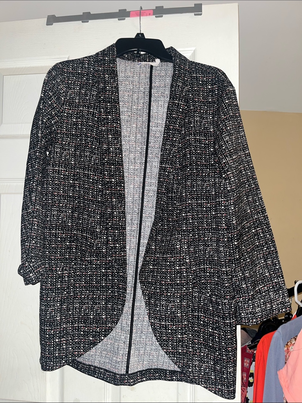 Lush Black Open-Front Women's Blazer Jacket